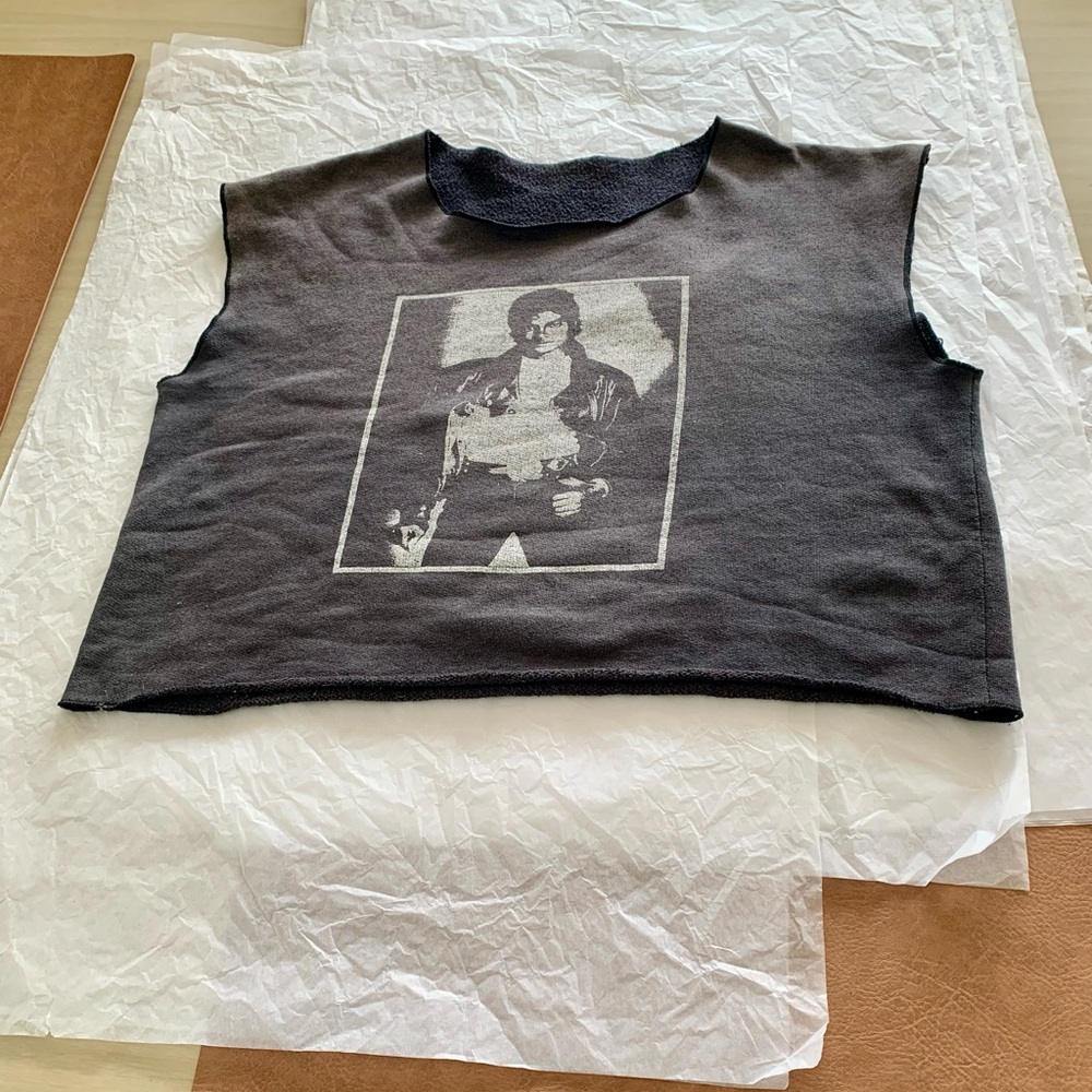 🍬3/20🍬Michael Jackson Graphic Short Sleeve Tee - dishwash Black